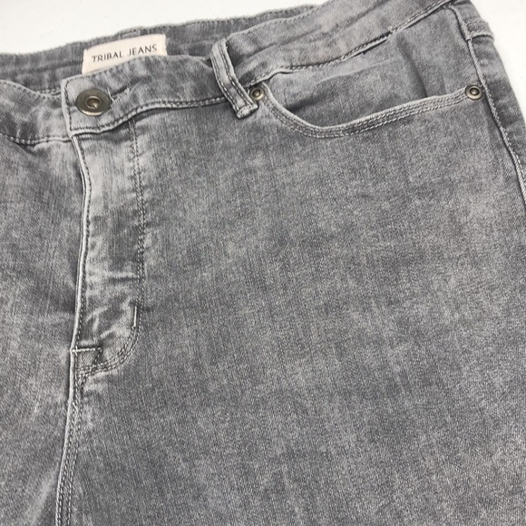 PREMIUM TRIBAL GRAY AUDREY MID-RISE STRAIGHT JEANS 12/31x29 ⭐️ - Picture 9 of 14